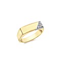 9ct Gold Gents Diamond Set Bar Ring