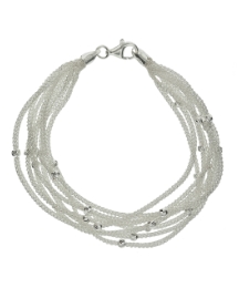 Sterling Silver 8 Strand Ball Mesh Brac