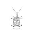 Sterling Silver & cz Skull Necklace