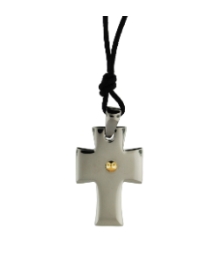 Cross Pendant Necklace on Black Cord