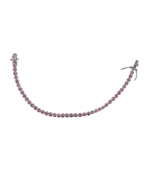 Sterling Silver & Pinkcz Tennis Bracelet