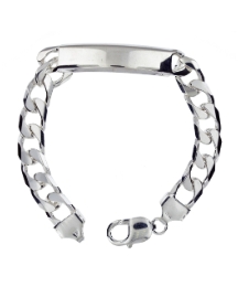 Sterling Silver Wide Curb ID Bracelet