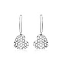 9ct White cz Heart & Creole Earrings