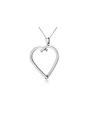 9ct Square Tube Open Heart Necklace