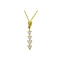 9ct Gold and cz Four Heart Drop Necklace