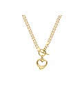 9ct Two String Heart T Bar Necklace