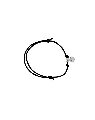 Sterling Silver & Black Cord Bracelet