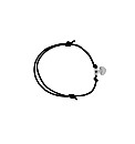 Sterling Silver & Black Cord Bracelet