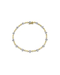 9ct Gold & Diamond Heart Twist Bracelet