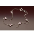 Sterling Silver and Pink cz Bracelet