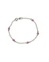 Sterling Silver and Pink cz Bracelet