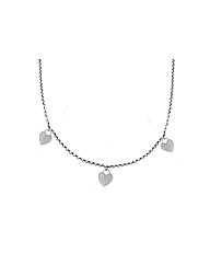 9ct White Gold Triple Heart Necklace