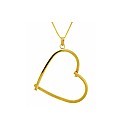 9ct Gold Sq Tube Open Heart Necklace