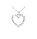 Sterling Silver Open cz Heart Necklace