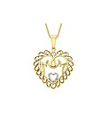 9ct Gold Two Tone Mum Heart Necklace
