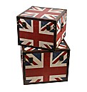 Set of 2 Square Shaped Union Jack Boxes