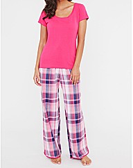 Shortsleeve Jersey Tee and Check PJ Set