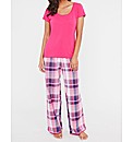 Shortsleeve Jersey Tee and Check PJ Set