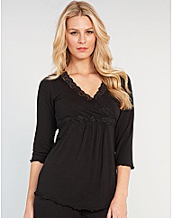 Lace Trim 3/4 Sleeve Top