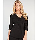 Lace Trim 3/4 Sleeve Top