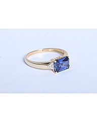 9ct Yellow Gold Blue Sapphire Dia Ring