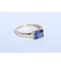 9ct Yellow Gold Blue Sapphire Dia Ring