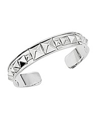 Silver Pyramid Stud Cuff Bracelet