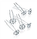 6pc Silver Crystal Hair Pin