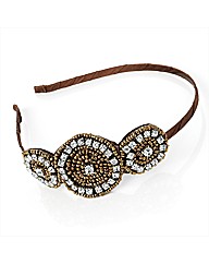 Gold Coloured Beaded Headband