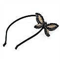 Black Beaded Butterfly Motif Headband