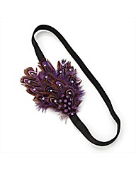 Purple Feather Elastic Headwrap