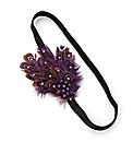 Purple Feather Elastic Headwrap