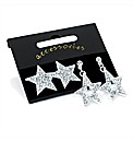2 Pairs Silver Coloured Star Earrings