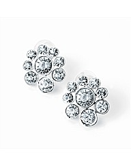 Clear Glass Stone Round Earring