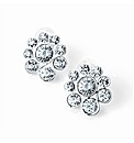 Clear Glass Stone Round Earring