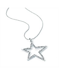 Silver Coloured Star Chain Necklace