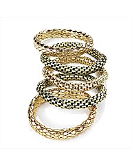 5pc Gold Coloured Elastic Chain Bracelet