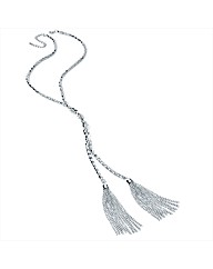 Silver Coloured Tassle Chain Necklace