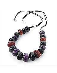 Purple Tone Marble Effect Cord Necklace
