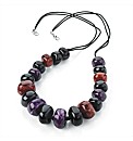 Purple Tone Marble Effect Cord Necklace