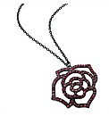 Black Enamel Flower Necklace