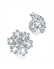 Silver Coloured Flower Elasticated Ring