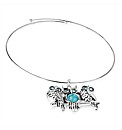 Silver and Turquoise Colour Owl Collar