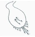 Silver Coloured Necklace and Earring Set