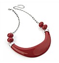 Red Half Moon Chain Necklace