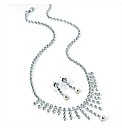 Silver Coloured Necklace and Earring Set