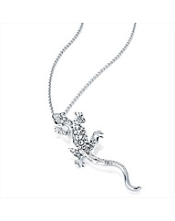 Silver Coloured Lizard Chain Necklace