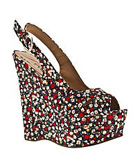 Schuh Lexie Peep Slingback Wedge Flo