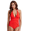 Shaping Halter Draped Swimsuit