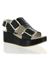 Marta Jonsson black leather wedge